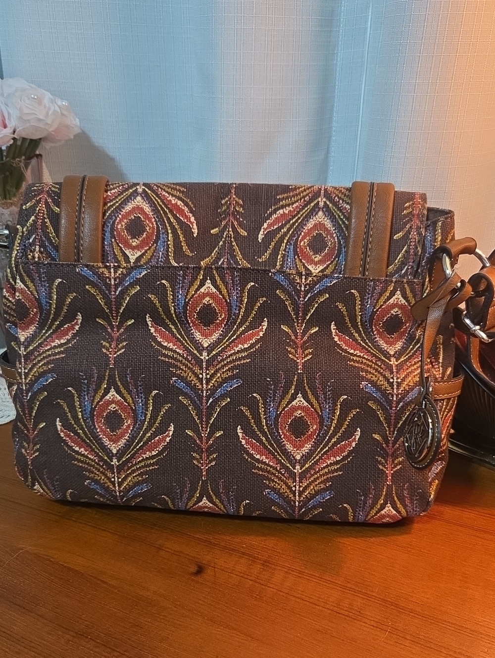 Relic Brown Peacock-Feather Crossbody Bag with Matching Wallet - Picture 11 of 16